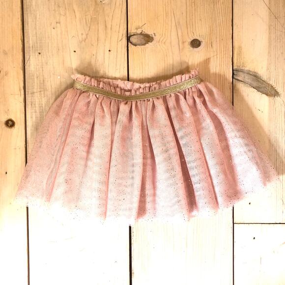 Cat & Jack NWOT Toddler Girls' Pink Gold Tutu with Gold Flecks 3T - Picture 2 of 5